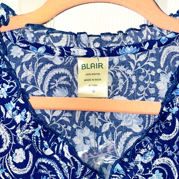 Blair NWT Medium Blue Floral Dress - Picture 2 of 5